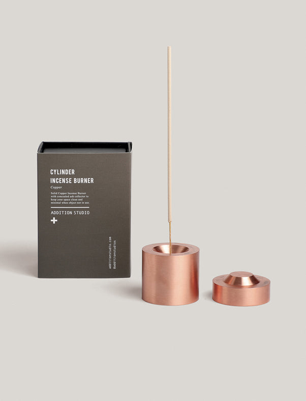 addition studio - cylinder incense burner copper